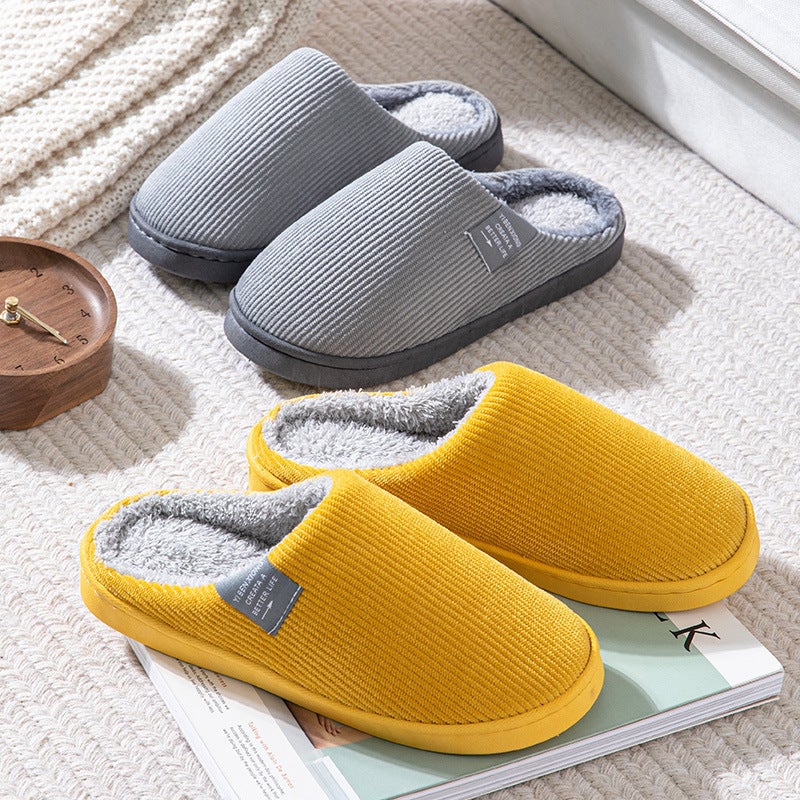 Plush Warm Cotton Slippers For Women, Thick-Soled Non-Slip Couple'S Indoor Slippers - Image 5